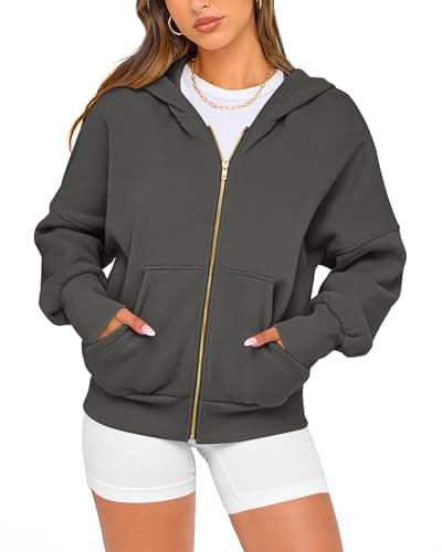 BTFBM Hoodies For Women Sweatshirt Fall Fashion Clothing 2026 Long Sleeve Fleece Jacket Winter Outfits Y2k Zip Up Hoodie(Dark Grey, Medium) - Thumbnail 6