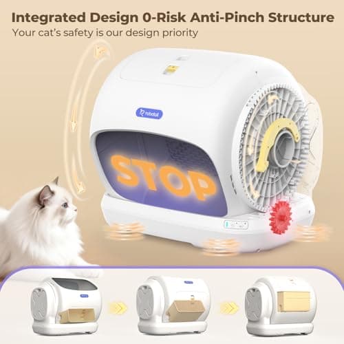 Robotail XXXL Self-Cleaning Cat Litter Box, 106L Extra-Large Automatic Cat Litter Box for Multiple Cats, Safety Sensor/Anti-Pinch Patent/Smart APP Control/Low Entrance/Double-Layer Defense/Easy Clean - Thumbnail 4