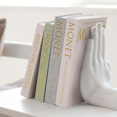 Hiwhy Decorative Book Storage Box Set of 2, Stylish Decorative Books, Linen Faux Book Storage Box for Bookshelf, Coffee Tables, Home Decor, GrassGreen - Thumbnail 2
