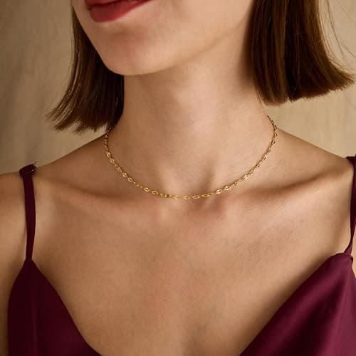 BAYLAY Gold Chain for Women - 18K Gold Plated Chain Necklace Woman Dainty Gold Necklace for Women Gold Jewelry Gifts Size 26 inch - Thumbnail 2