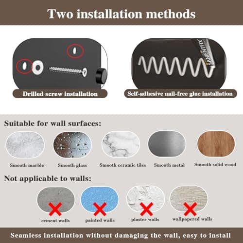 Bathroom Black Toilet Paper with Tissue Box Holder - Wall Mount Wooden Extension Rod with Widening Groove Bracket Aluminum Alloy Groove Rack for Paper Towel Holder and Wipes - Thumbnail 4