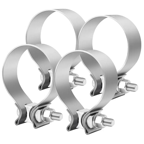 EVIL ENERGY 2 Inch Exhaust Clamp, Narrow Band Muffler Clamp Stainless Steel for Pipes, Mufflers, Catalytic Converters 4PCS - Image 1