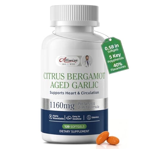 Aged Black Garlic Extract & Citrus Bergamot, 1160mg Cholesterol Support - Image 1