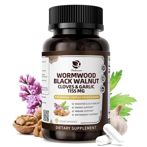 Lukaree 16-in-1 Wormwood Black Walnut Clove Cleanse for Humans – Natural Gut Detox & Digestive Health with Pumpkin Seeds Garlic Oregano Turmeric, Liposomal Tech 98% Absorption, Vegan Capsules 1150mg - Image 1