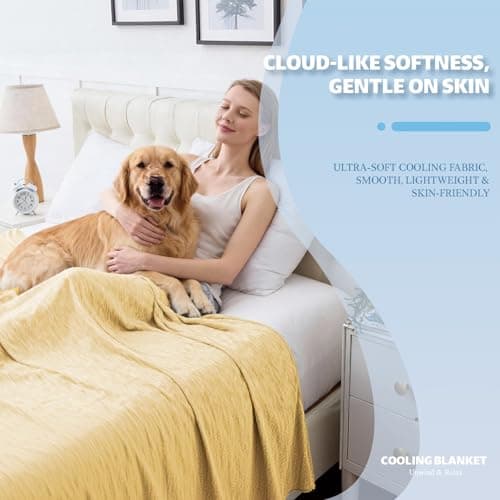 PENGZHU TECHNOLOGY Cooling Blanket Throw Size, 50"x70" Cooling Blankets for Hot Sleepers, Cold Blanket Thin Lightweight Breathable Soft for Couch Bed, Lightweight Blanket Keep Cool for Night Sweats - Thumbnail 2