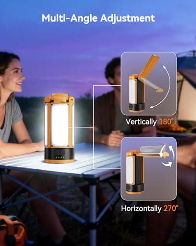 CORESLUX Rechargeable Camping Lights with Stand, 6000K Portable Work Light with 4 LED Lamp Heads, Magnetic Emergency Work Light Camping Essentials for Outdoor Work, Garage, Camping, Fishing - Thumbnail 5