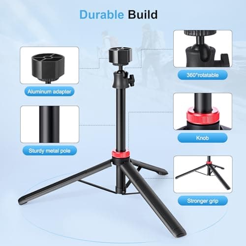 Datop Starlink Mini Tripod Mount,with Aluminum Adapter Tripod Stand Mount Adjustable Height and 360°Tilt Compatible,Starlink mini Stand for Outdoor Camping, Traveling, RV | Starlink Mini Accessories - Thumbnail 4