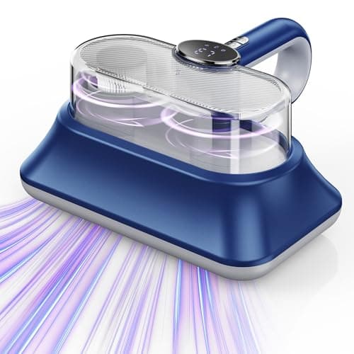 Mattress Vacuum Cleaner Powerful Vibration Handheld Couch Vacuum with UV-C Light and LED Display, HEPA Filter, Versatile Bed Vacuum Cleaner Cordless with Type-C Charging Port for Bed, Sofa, Carpets - Image 1