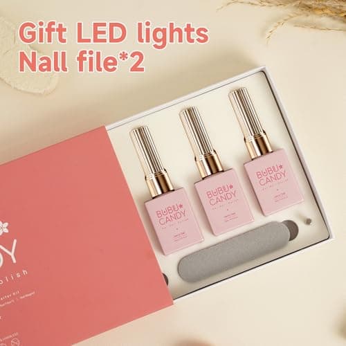 BUBU CANDY 6-Piece Gel Nail Polish Set, Pink Collection 15ml Each, Professional Manicure Essentials, Non-Toxic & Easy Application, Nude Gel Nail Polish for DIY & Salon Use - Thumbnail 3
