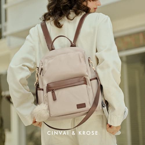 CinvaiKrose Large Capacity Backpack, Water-Resistant, 3-Way Convertible, Anti-Theft Pocket, Work Travel Laptop Bag - Thumbnail 3
