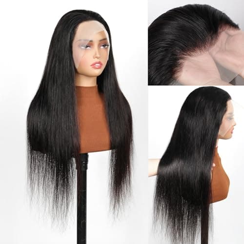 UNIKY Full Lace Human Hair Wigs 22 Inch Glueless Wigs Human Hair Straight Wigs Human Hair Wigs For Black Women Lace Front Wigs Human Hair 100% Handmade Invisible Full Lace Wig Natural Black - Thumbnail 2