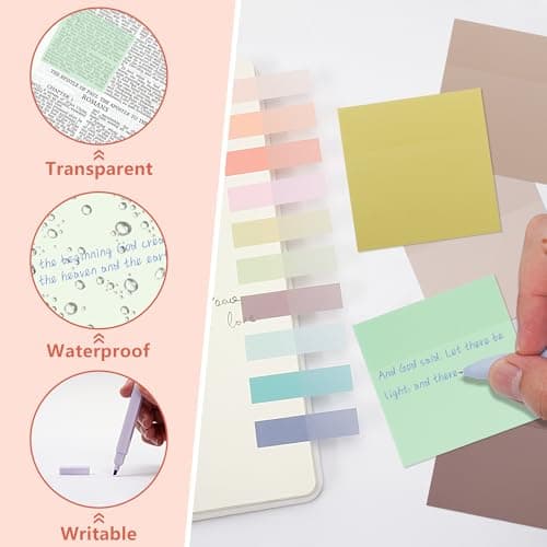 Vienrose Bible Journaling Kit, Bible Study Supplies, Book Annotation Kit, Bible Highlighters and Pens No Bleed, 75 Bible Tabs Notebook Christmas Christian Gifts, Bible Journaling Supplies for Women - Thumbnail 5
