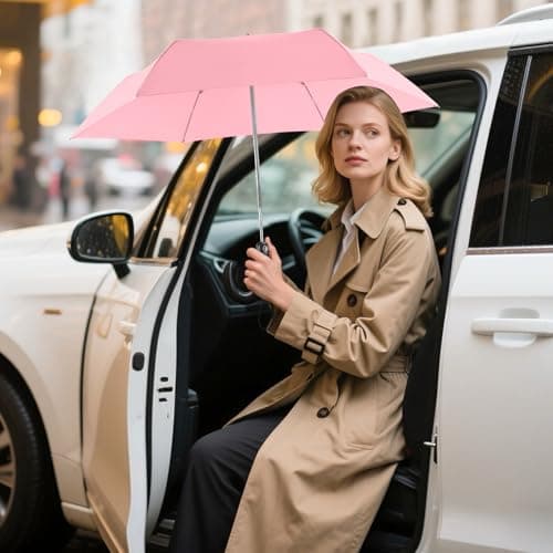 Lejorain Automatic Folding Umbrella Compact - Slim Flat Portable Mini Pocket Umbrellas Sturdy Durable Big Umbrella for Rain and Wind - Thumbnail 2