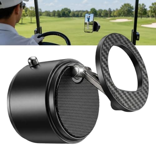 TGWUZZ 2-in-1 Magnetic Golf Cart Phone Holder & Bluetooth Speaker, Strong Suction Cup Mount for Cars, Home & Outdoors, HD Stereo Sound Golf Accessories Golf Gifts for Men & Women (Black)