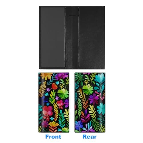 CASMONAL Boho Florals Checkbook Covers for Personal Checkbook, PU Leather Check Book Covers for Women & Men – Fashionable Print Design - Thumbnail 2
