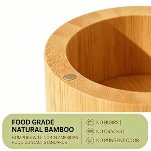 DegoCython 3-Layer Bamboo Salt Container with Magnetic Lid and Spoon, Large Capacity 10.5 Oz (Approx 287.7g) - Ideal for Celtic Sea Salt, Redmond Real & Pepper Storage - Thumbnail 4