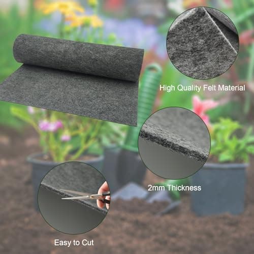 BETAGT 14x40 Inch Front Door Stairs Mat for Stain, Fabric Planter Basket Liner Pads, Non Woven Basket Liner Roll Mats, Hanging Basket Coco Liners for Plants Flower Outdoor Indoor Garden - Thumbnail 5