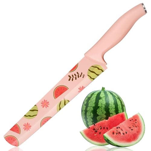Tingling Watermelon Knife Sharp Cutting Slicer: 8.6 inch Watermelon Cutter for Melon, Cantaloupe, Pineapple - High Carbon Steel Fruit Knife - Image 1