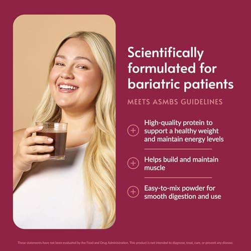 Bariatric Advantage High Protein Meal Replacement Drink Mix, Protein Powder Whey Isolate for Gastric Bypass and Sleeve Gastrectomy Patients, 27g Protein, Lactose Free - Chocolate - 28 Servings - Thumbnail 3