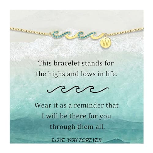 Initial Bracelets for Women, Women's Gifts for Christmas Dainty Gold Bracelet with Letter W Gifts for Her Teen Trendy Stuffs Best Friend Birthday Christmas Jewelry - Image 1
