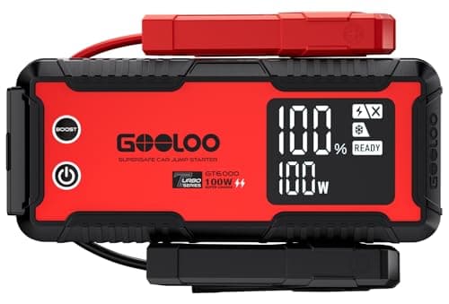 GOOLOO 6000A Jump Starter GT6000 Car Starter with 100W Bi-Directional Fast Charge, Powerful 12V Auto Battery Booster(All Gas & up to 12L Diesel Engine), Supersafe Portable Jump Box for Emergency Use