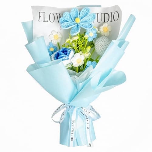 Disracker Handmade Crochet Flower Bouquet for Delivery - Lasting Keepsake for Birthdays, Anniversaries, Graduation - Gift for Women, Mom, Wife, Teacher, Her - Image 1