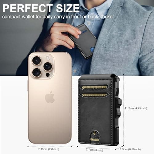furid Smart Wallet For Men Slim: Rfid Minimalist Pop Up Wallets with Money Clip Metal Credit Card Holder - Gifts for Husband Father at Birthday Anniversary - Thumbnail 5