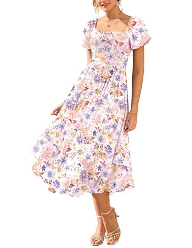 GRACE KARIN Womens Summer Floral Maxi Dress 2026 Flowy Wedding Guest Dress A Line Boho Dresses Fashion Clothing with Pockets Multicolor Floral M - Image 1