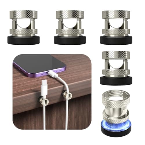 Maveek Magnetic Cable Holder Clips 6 Pack, Stainless Steel Magnet Cord Organizer Adjustable Wire Management For USB Charging Wires, Desk Office Car Dash Cam - Image 1