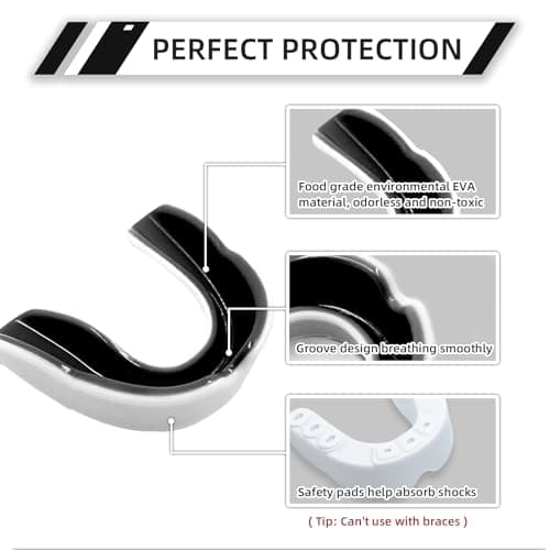 5 Pack Kids Youth Mouth Guard for Sports, Boys Girls Mouth Guard with Case, Child Teen Sports Mouthguard for Football Lacrosse Basketball Boxing Soccer Taekwondo MMA Karate - Thumbnail 2