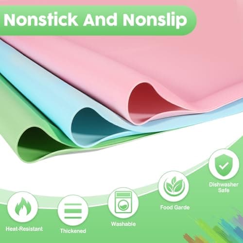 Large Silicone Mat for Crafts, 24"X19.7" Art Mat with Raised Edges for Clay, Resin, Slime, Jewelry-Making Table Protection Heat-Resistant Paint Mats, Green - Thumbnail 5