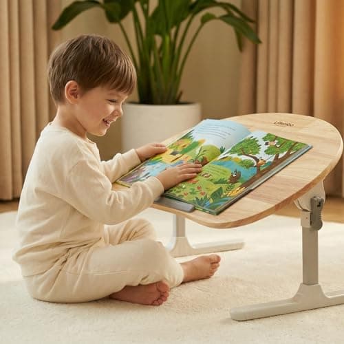 Lfilembo Toddler Reading Desk, Montessori Table for Kids, Height Adjustable and Tiltable Design, Ideal for Reading, Play and Mealtime - Image 1