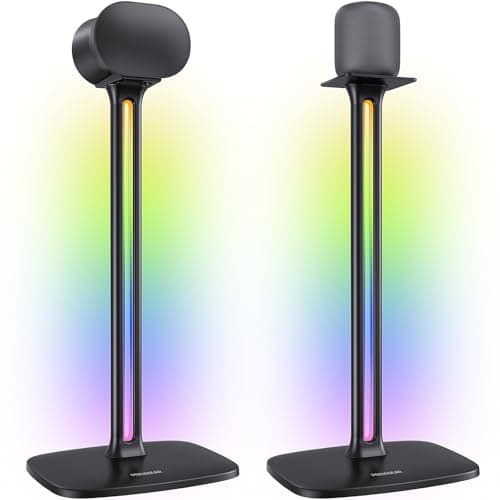 Perlegear Speaker Stands Pair Sonicbeam™ with RGB Lighting for Sonos Era 300, Era 100 & One SL, Universal Surround Sound Speaker Stand Holds to 22 lbs with Cable Management, App & Remote Control
