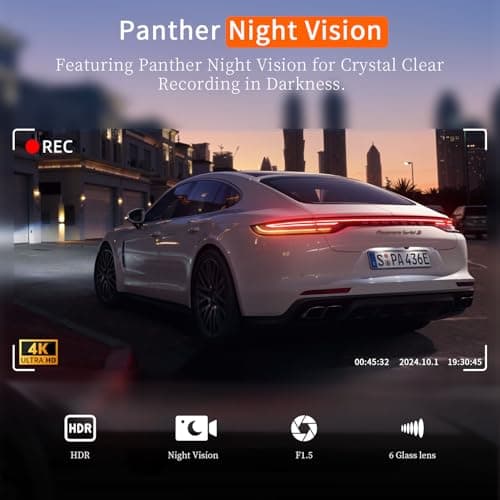 F150 Dash Cam for Ford F150/F250/F350,4K+1080P Wireless Dash Camera Front and Rear,OEM Style,Breeze Installation,HDR,Night Vision,WiFi & App,G-Sensor,128GB Card - Thumbnail 3