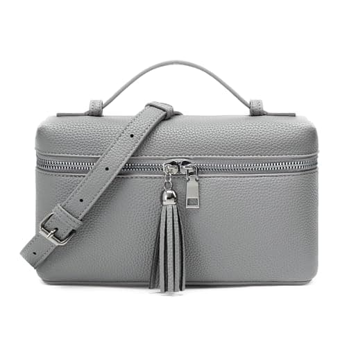 Kiss Sea Small Handbags for Women Top Handle Bag with Adjustable Shoulder Strap Crossbody Bags for Women Grey - Image 1