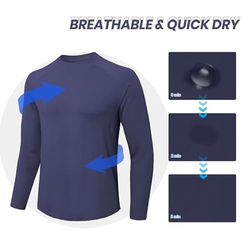 MeetHoo Long Sleeve Workout Shirts for Men Moiture Wicking T-Shirt Quick Dry Athletic Active Tees - Thumbnail 5