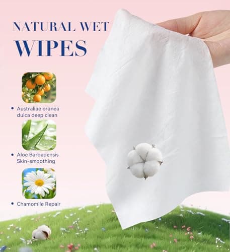 ZHENYEMEI Thickened Flushable Wipes 60 Counts - ON-THE-GO Individually Wrapped for Women Men I Wet Wipes for Butt Travel Toilet Bathroom Thicker & Big for Adult Oranea Dulca & Aloe - Septic Sewer Safe - Thumbnail 2