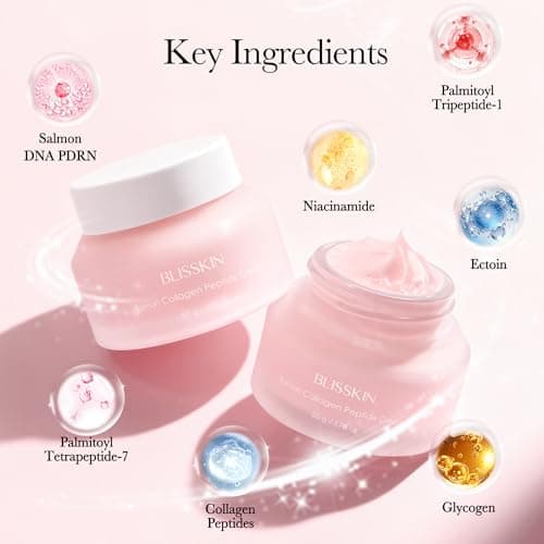 Blisskin Intensive Repair Salmon Collagen Peptide Face Cream - Deeply Nourishing Formula with Peptides & Niacinamide for Essential Daily Care, 1.76oz - Thumbnail 2