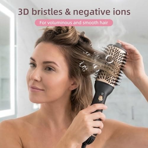Hupifaz Hair Dryer Brush & Straightening Brush Set, Ionic Styler and Heated Hair Tool, Blow Dryer Brush and Hot Air Straightener for Effortless Styling, Frizz-Free Volume - Thumbnail 2