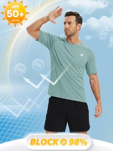 PINSPARK Mens Tshirt Quick Dry Moisture Wicking Workout Shirts for Men Lightweight Short Sleeve Classic Running Athletic Shirts 2XL - Thumbnail 4