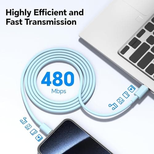 CXEVGBN Compatible with Phone USB C Charger Fast Charging,20W Type C Charger Block with 10FT USB C to C Cable(2Pack), Fast Charging Cable for Phone 17/16/15 Pro/Pro Max/Plus,Pad Pro/Air, Pink Blue - Thumbnail 6