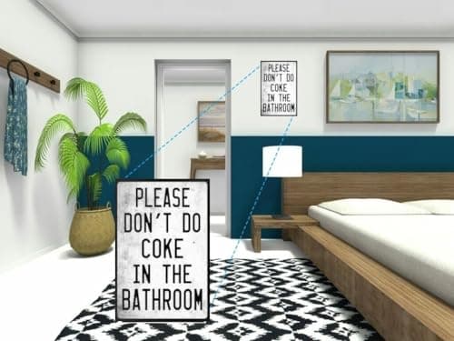 Carastora Vintage Metal Tin Sign Funny Sarcastic Party Wall Art Decor Signs Funny Bathroom Rules Sign, "Please Don’t Do Coke in the Bathroom" Metal Plaque, 8x12 Inch Wall Art for Home, Dorm, Bar, Fun Restroom Decor - Thumbnail 4