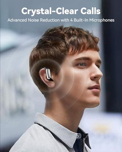 Wentronic Open Ear Headphones, Wireless Earbuds Bluetooth 5.4 with Digital Display, Secure Earhook, 48H Playtime, Enhanced Sound, Clear Calls, IP55 Waterproof Ultra-Light Sports Headphones - Grey - Thumbnail 6