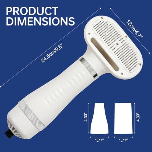 Professional Pet Grooming Dryer Brush – 3-in-1 Dog Blow Dryer with Slicker Brush, Adjustable Temp, Overheat Safe, Salon Quality - Thumbnail 5