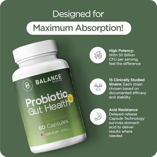 Probiotics 50 Billion CFU, 15 Strain Shelf Stable Formula with Targeted Release Technology, Digestive Health and Immune Support for Busy Professionals, 60 Vegetarian Capsules, 2 Month Supply - Thumbnail 5