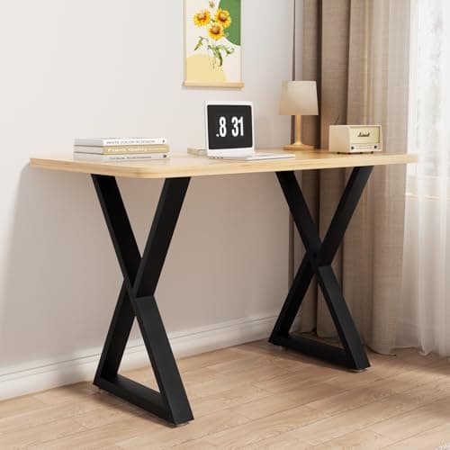 SNYXXOZ Table Legs 28”H x 24”W Heavy Duty Metal Furniture Legs Z Shape for Dining Table Kitchen Table Office Desk Table Base Replacement with Adjustable Feet Pads Screws 1000 LBS Load Black Set of 2 - Thumbnail 5