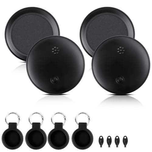 Dual System Bluetooth Tracker for iOS and Android: Smart Tag 4 Pack - Compatible with Apple Find My (iOS) & Google's Find Hub(Android) for Keys, Luggage, Wallet, Vehicles - Long Range Item Locator - Image 1