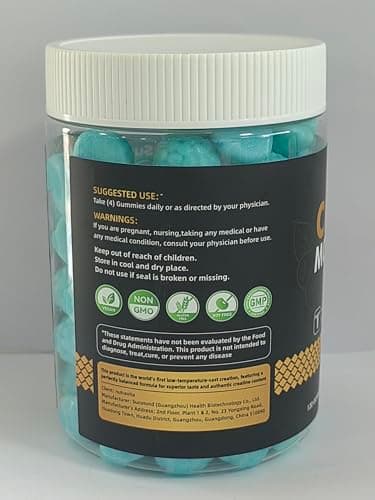 Nutravita NSF Certified Creatine Gummy - Creatine Monohydrate Gummies for Men & Women-5g of Creatine Monohydrate per Serving - Sugar Free,Vegan, Blueberry Flavor, 120 Count - Thumbnail 3