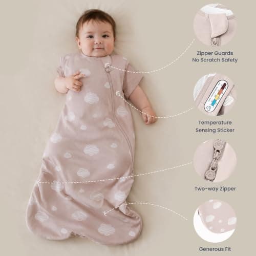 kaiya baby Unisex Sleeping Bag for Babies and Toddlers 1.0 Tog Sleep Sack 6-18 Months, Newborn Sleep Sack, Wearable Blanket Baby, One Piece Sleeveless Sleep Sack, Gifts for Baby - Thumbnail 5