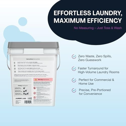 PowerPax Power Pellets Laundry Detergent Capsules, Free and Clear Unscented, 425 Count – Stain Remover, Odor Eliminator, Color Protection and Fabric Softener for Everyday Laundry Cleaning - Thumbnail 4